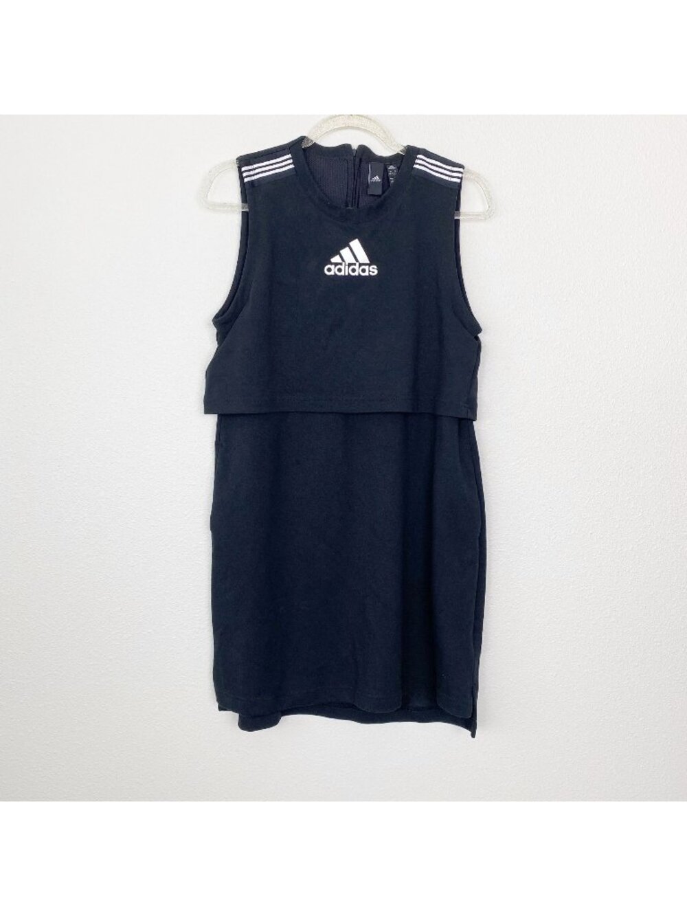 Adidas Womens Small Black Layered Vented Sleeveless Athletic Dress Athleisure